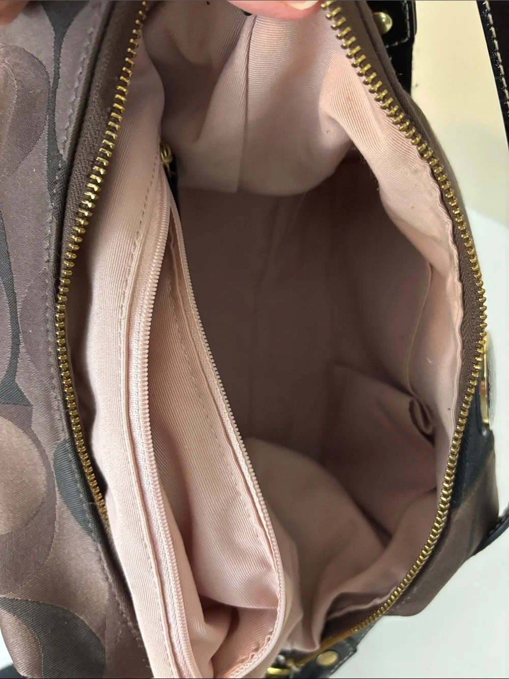 Vintage Coach Brown Signature Hobo Convertible Shoulder Bag